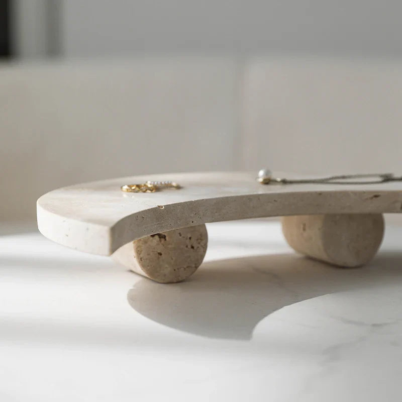 Afralia™ Moon-Shaped Tray & Dish Set for Candle, Mubkhar, Jewelry & Perfume