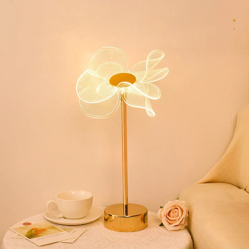 Afralia™ Butterfly Gold Acrylic LED Desk Lamp for Artful Living Room Night Light