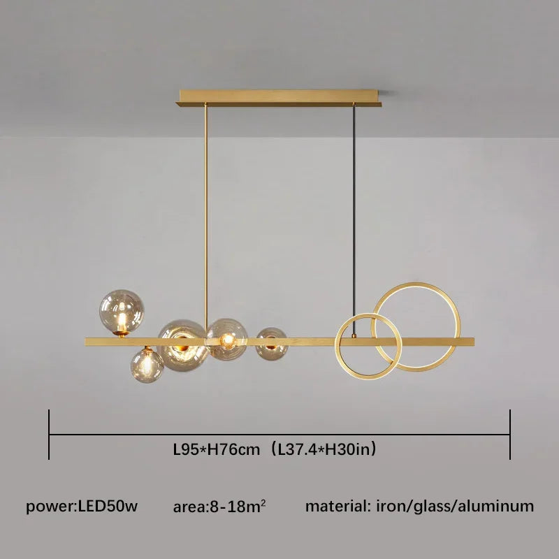 Afralia™ Glass Ball Pendant Chandelier: Scandinavian LED Light for Kitchen Dining Table