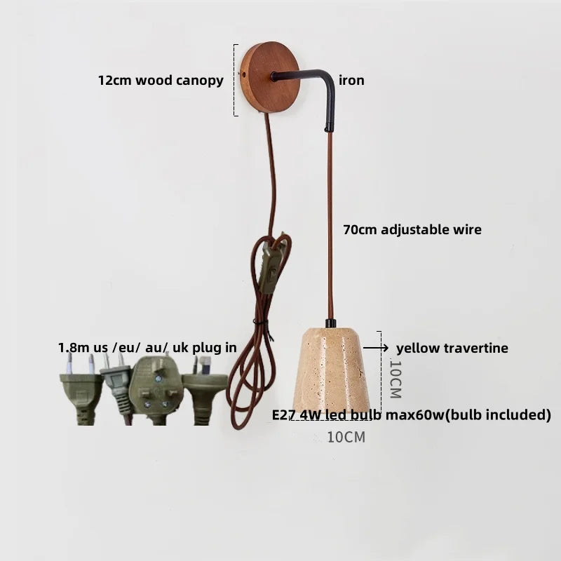 Afralia™ LED Travertine Stone Wall Lamp - Modern Nordic Stair Light