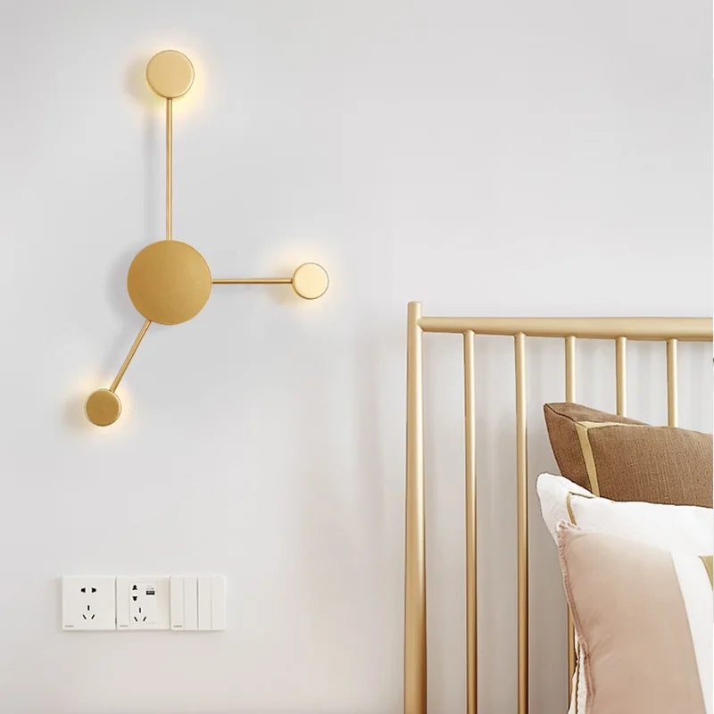 Afralia™ Nordic Minimalism LED Wall Lights for Bedroom, Living Room, Restaurant, Bar — Black Gold