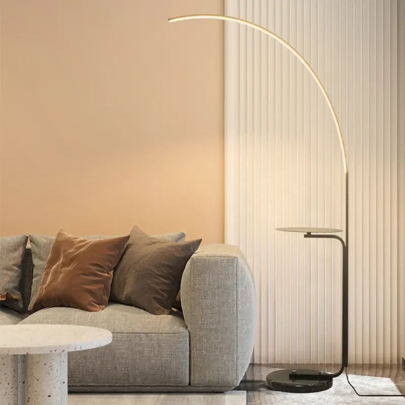 Afralia™ LED Art Floor Lamp Modern Design Black White Gold Living Room Decoration