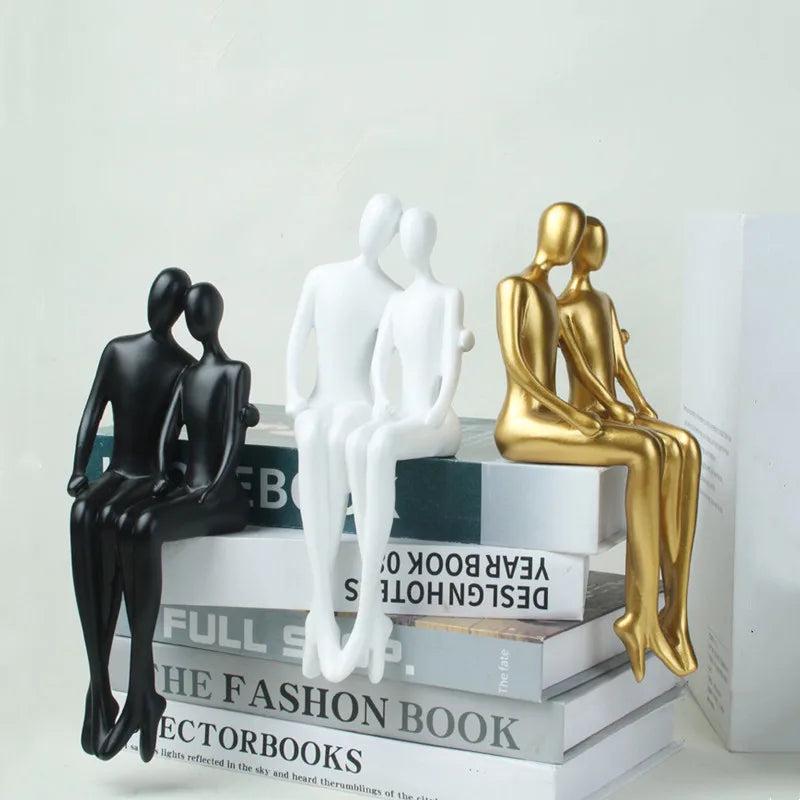 Golden Man Abstract Resin Sculpture by Afralia™ for Stylish Room Decor