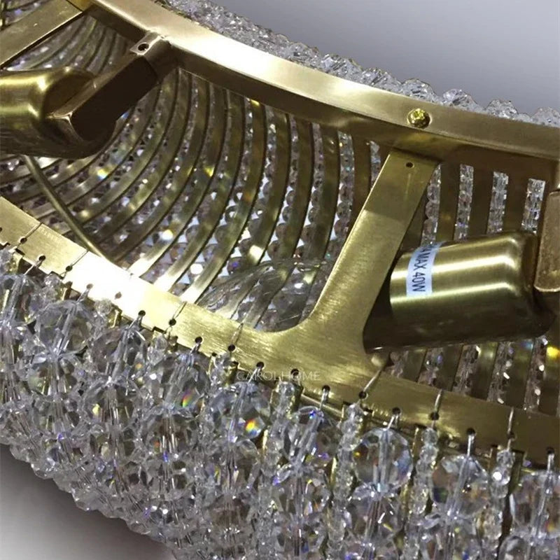 Afralia™ LED Crystal Chandelier: Luxury Lighting Fixture for Living Room, Dining Room, Bedroom, Hotel Lobby