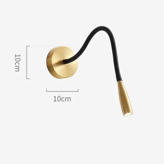 Afralia™ Adjustable Nordic Bronze Wall Lamp for Bedroom Study LED Reading Light