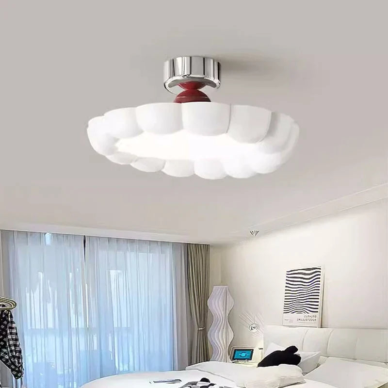 Afralia™ Cream LED Ceiling Light for Minimalist Home Decor