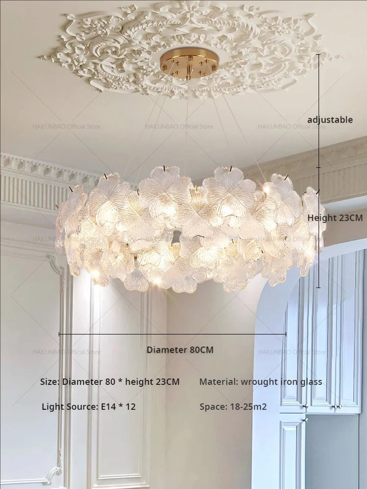 Afralia™ Crystal Petal Chandelier: New Light Luxury for Living Room, Dining Room, Bedroom