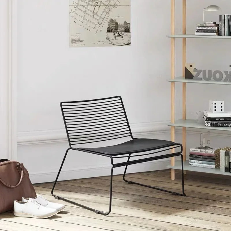 Afralia™ Nordic Iron Dining Chair: Creative Minimalist Design for Small Spaces