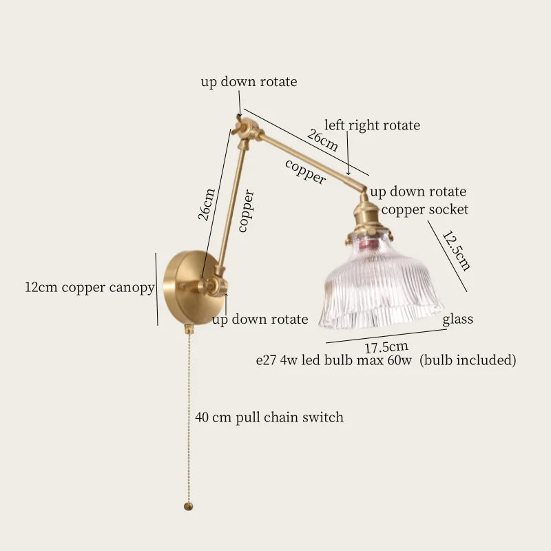Afralia™ Glass LED Wall Lamp for Living Room Bedroom Mirror Bathroom - Nordic Minimalism