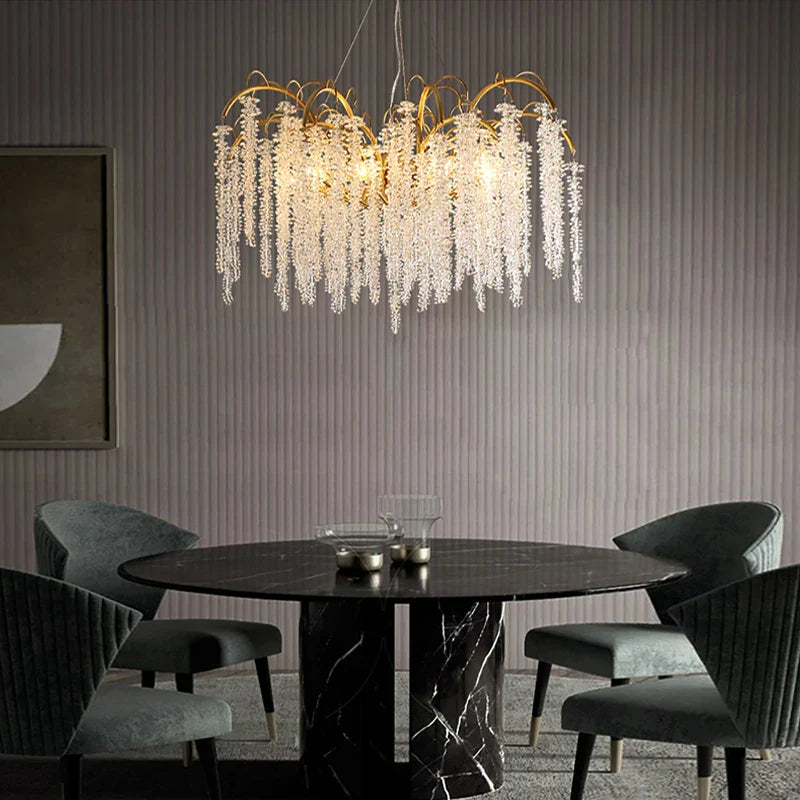 Afralia™ Crystal Wistaria Ceiling Chandelier - Artistic Branch Design Pendant Lighting for Home Decor