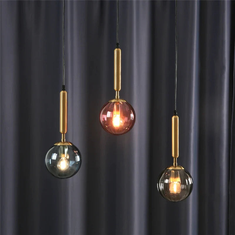 Afralia™ Wave Glass Ball LED Pendant Lamp for Living Room & Kitchen