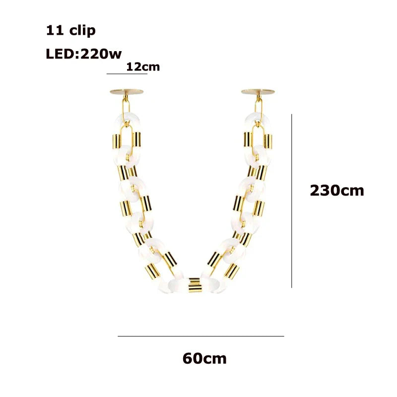 Afralia™ Gold High Ceiling LED Pendant for Trendy Decor in Living Room Villas