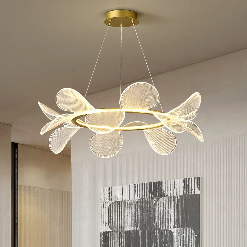 Afralia™ LED Flower Chandelier: Luxury Acrylic Pendant Lamp for Modern Living, Bedroom, Kitchen, Dining Room