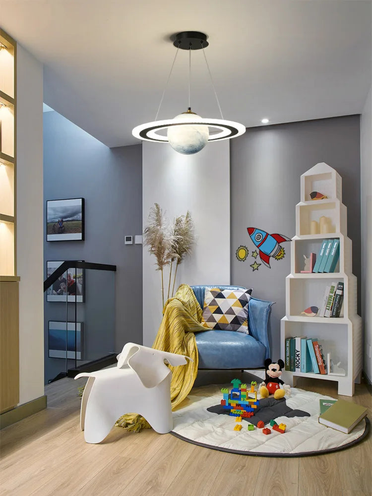Afralia™ Planet Chandelier Kids Room Pendant Light | Living Bedroom Kitchen Hanging Lamp