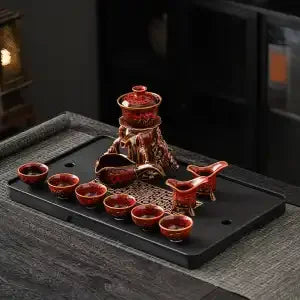 Afralia Dragon Teapot & Magnetic Rotating Tea Set, Chinese Kung Fu Teaware