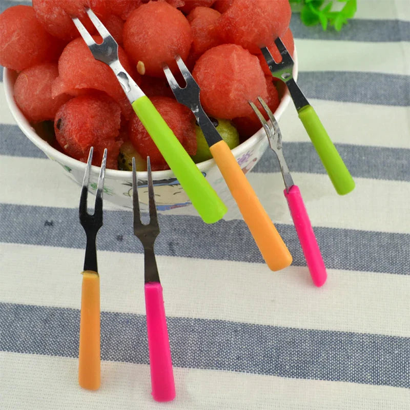 Afralia™ Stainless Steel Mini Fruit Forks for Cake Party and Restaurant Desserts