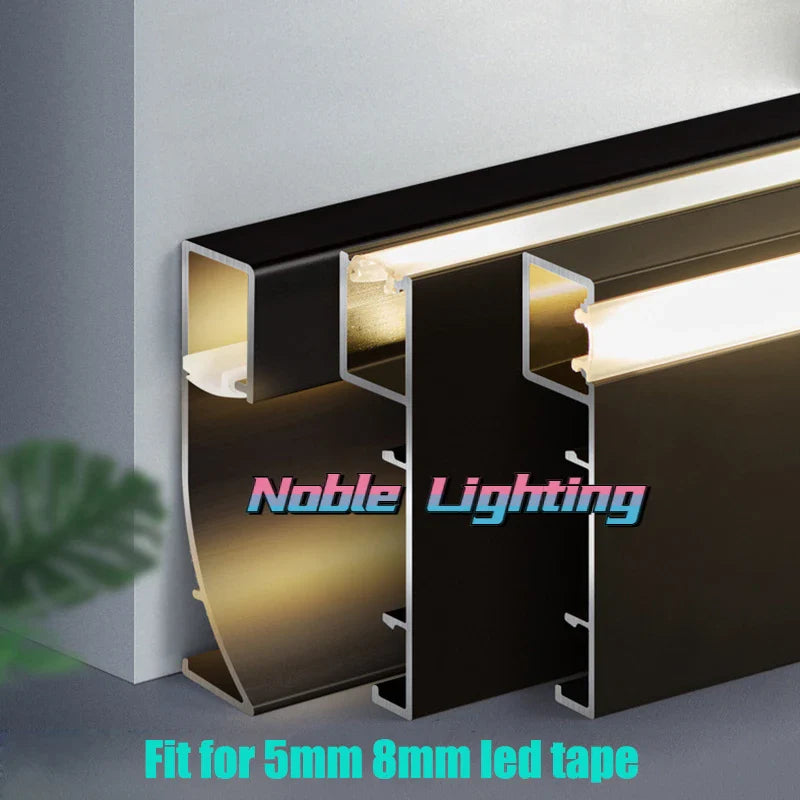 Afralia™ 5cm LED Aluminium Profile Baseboard for Surface Mounted Linea