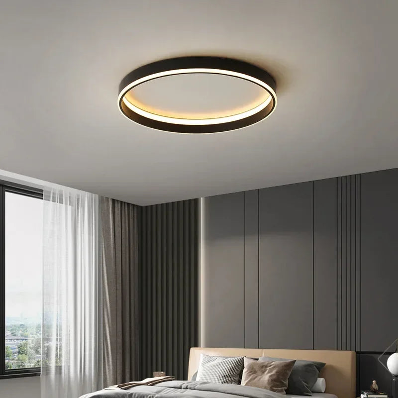 Afralia™ Minimalist Round LED Ceiling Light for Bedroom Loft Balcony - Dimmable Indoor Lighting