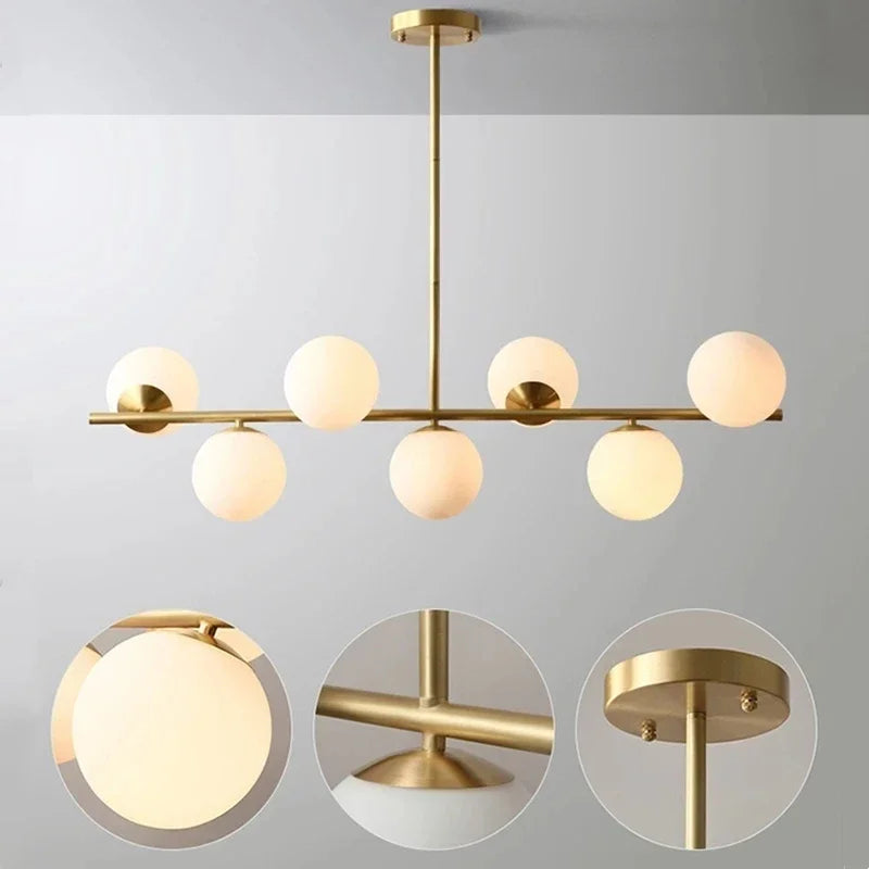 Afralia™ Glass Ball Pendant Chandelier: Modern LED Ceiling Lamp, Nordic Style Home Lighting