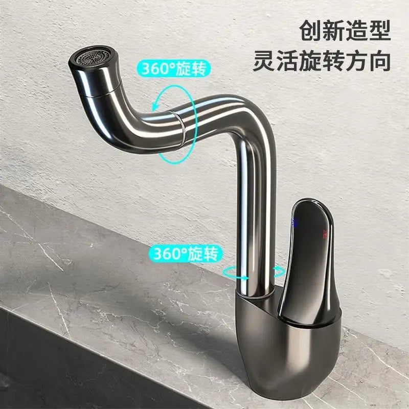 Afralia™ Brass Faucet with Rotating Ceramic Spool for Household Bathroom Basins