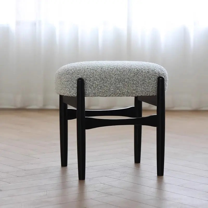 Afralia™ Ash Wood Makeup Bench Dressing Chair for Small Spaces