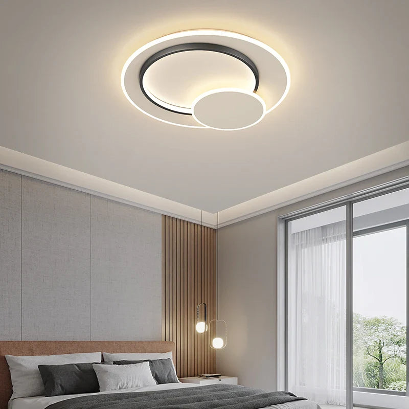 Afralia™ Modern Circular Chandelier for Bedroom Dining Living Room Kitchen Lighting