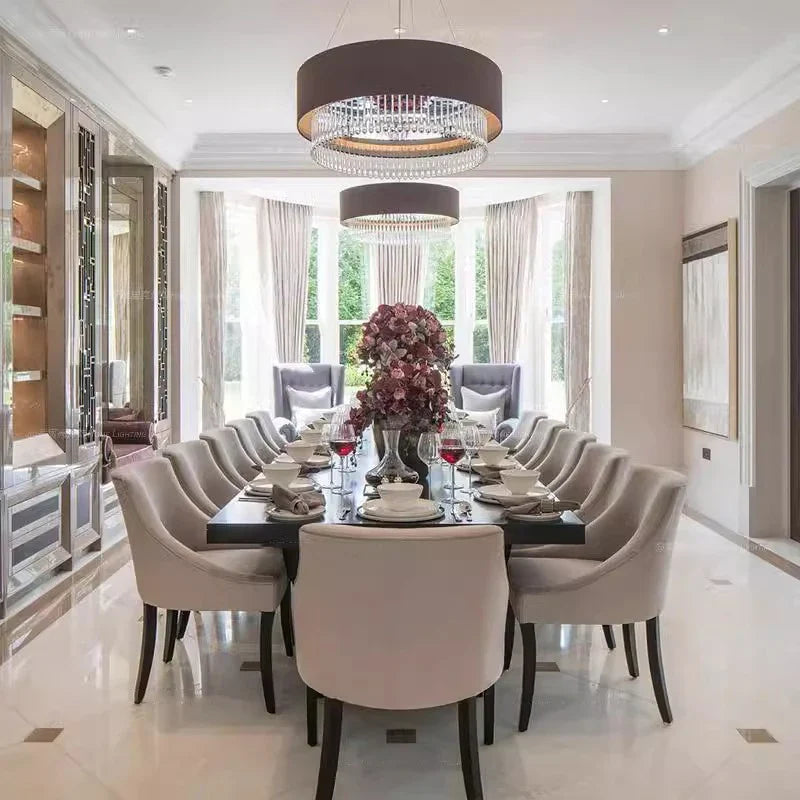 Afralia™ Textile Crystal Pendant Chandeliers: LED Luxury Lighting for Home Decor