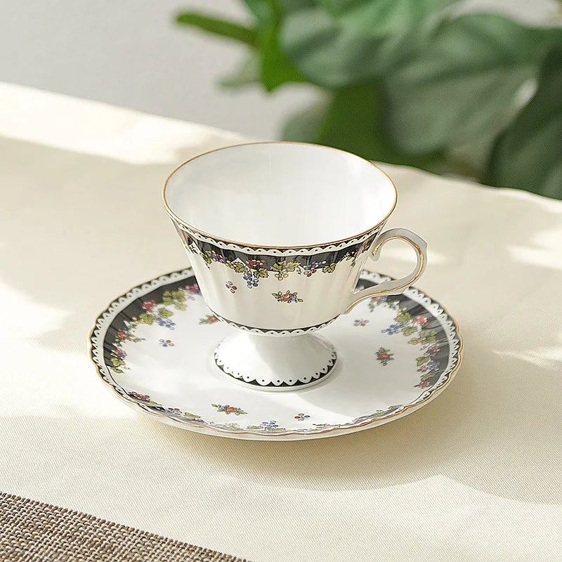 Afralia™ Fairy Tale Flower Ceramic Cup & Saucer Set for Dining Table Tea & Coffee