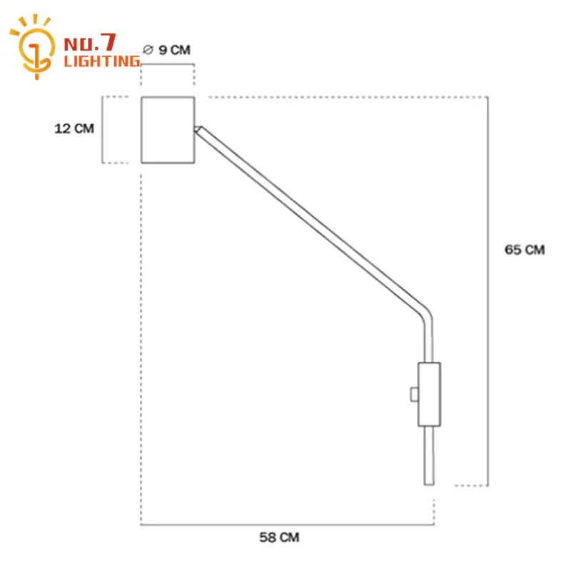Afralia™ Black Walnut Swing Arm Wall Lamp with Switch | Minimalist Design for Home Decor