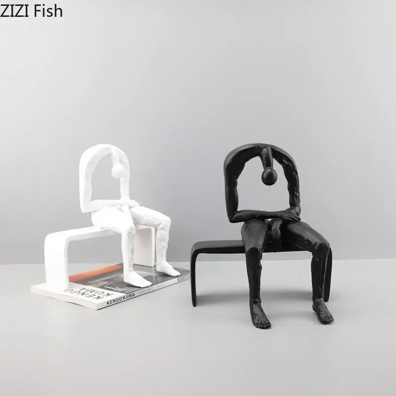 Afralia™ Character Sculpture Room Decor Abstract Figure Artwork Ornaments Aesthetics