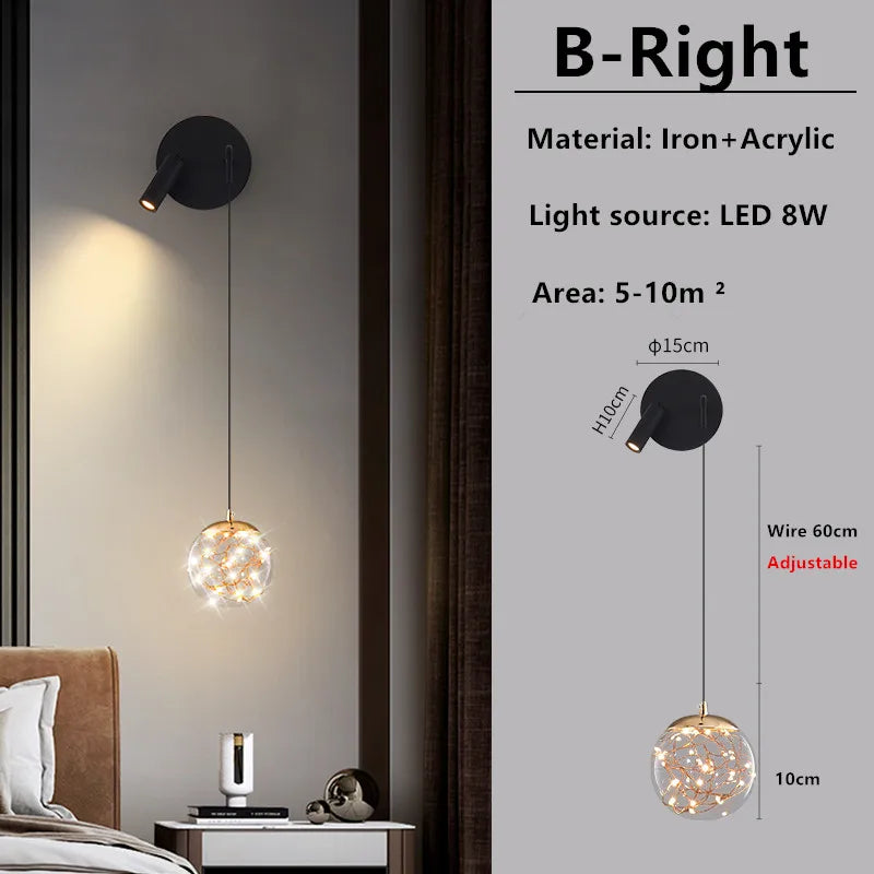 Afralia™ Nordic LED Wall Lamp for Bedroom Living Room - Modern Minimalist Design