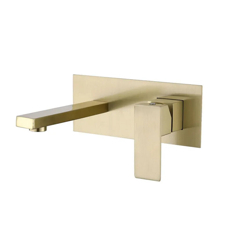 Afralia™ Brushed Gold Basin Faucet Set Blanoir SS Mixer Tap Combination.