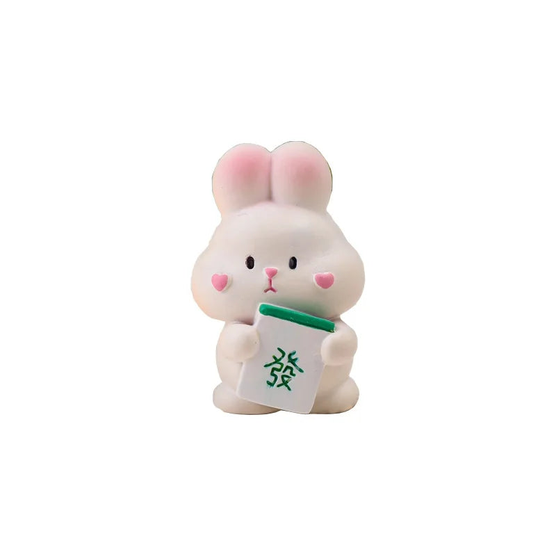 Afralia™ Rabbit Doll: Cute Chinese Bunny Micro Landscape Ornament & Home Decoration