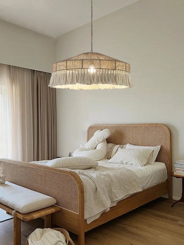 Afralia™ Bohemian Tassel Chandelier: Handmade Nordic Pendant Lamp for Bedroom, Living Room, Kitchen