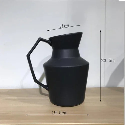 Afralia™ Elegant Striped Ceramic Vase TV Cabinet Crafts Hydroponic Home Decor Gift