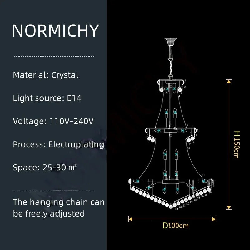 Afralia™ Gold Nordic LED Chandelier for Staircase Loft Living Room & Lobby