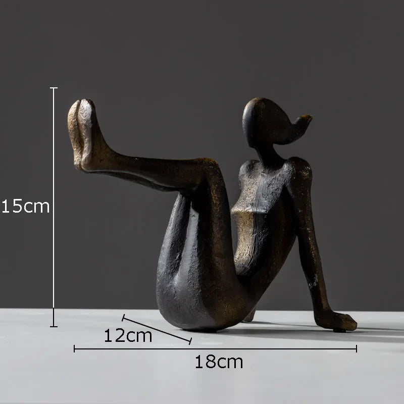 Afralia™ Girl Statue Bookends Decor Resin Decoration for Desk, Bookcase, Library