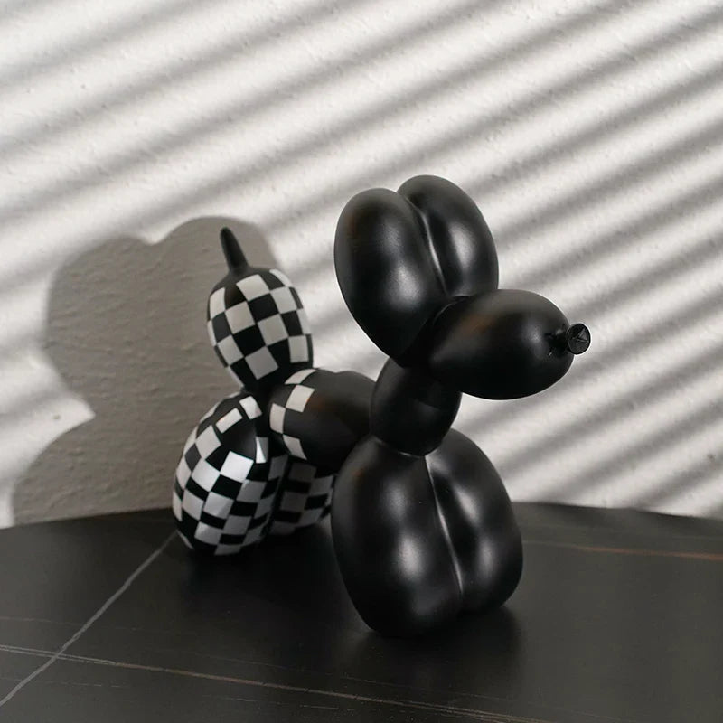 Afralia™ Nordic Resin Balloon Dog Figurine Home Office Decor Ornament Handicraft