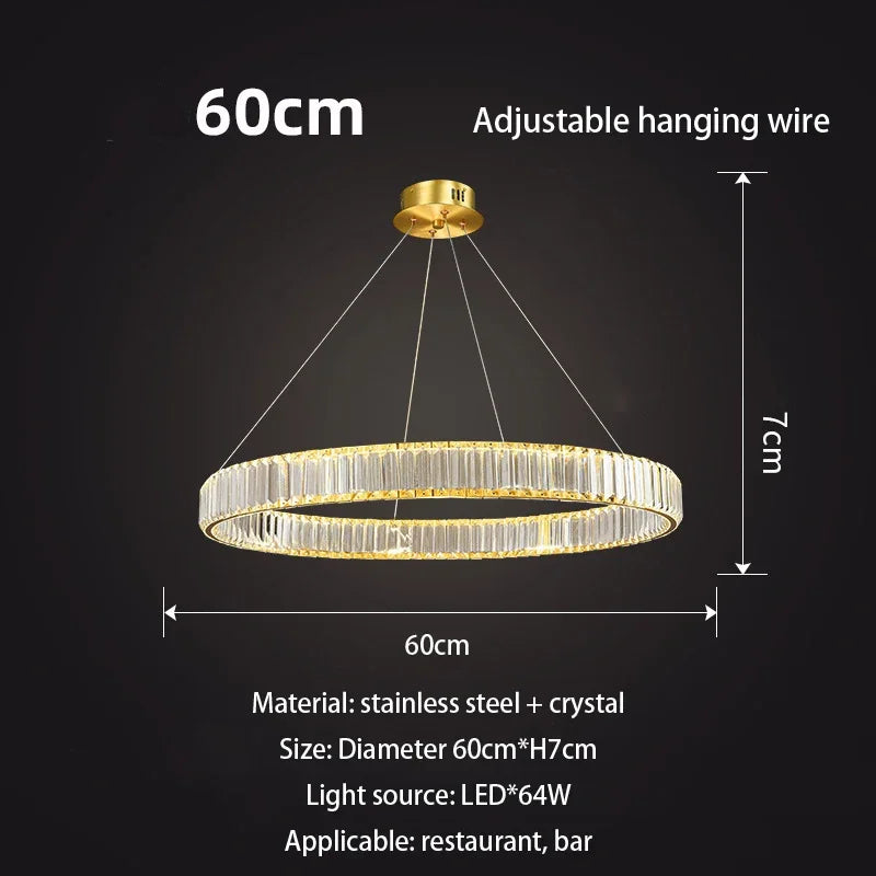 Afralia™ Gold Crystal Chandelier: Modern Luxury Round Square Pendant Light for Living Room