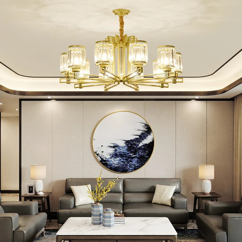 Afralia™ Crystal Chandelier: Elegant Chinese Style Lighting for Living Room, Bedroom, and Study