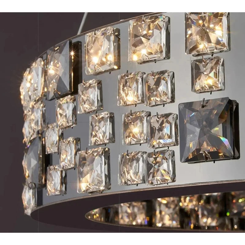 Afralia™ Black Crystal Chandelier Pendant Light for Dining & Living Room