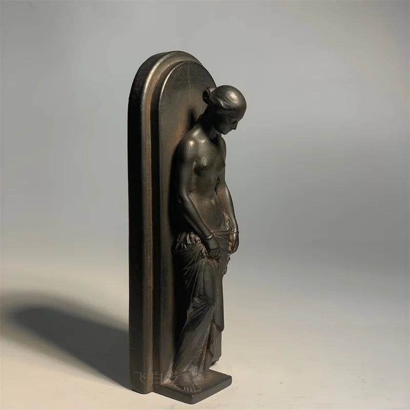 Afralia™ Ceramic Naked Woman Sculpture Female Portrait Figurine Home Decor Accessory