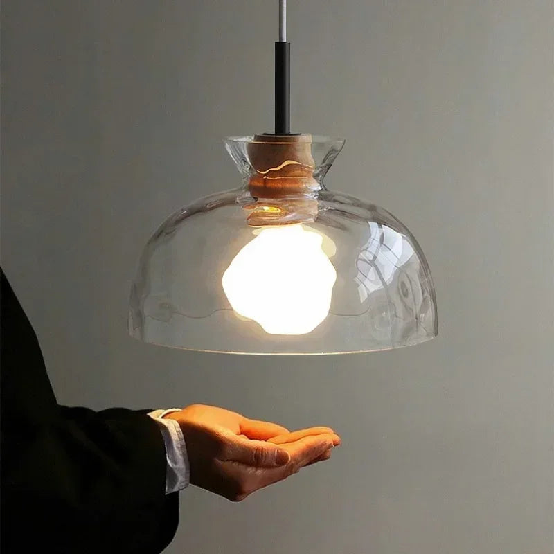 Afralia™ Clear Glass Pendant Lamp with LED Lights for Home Decor