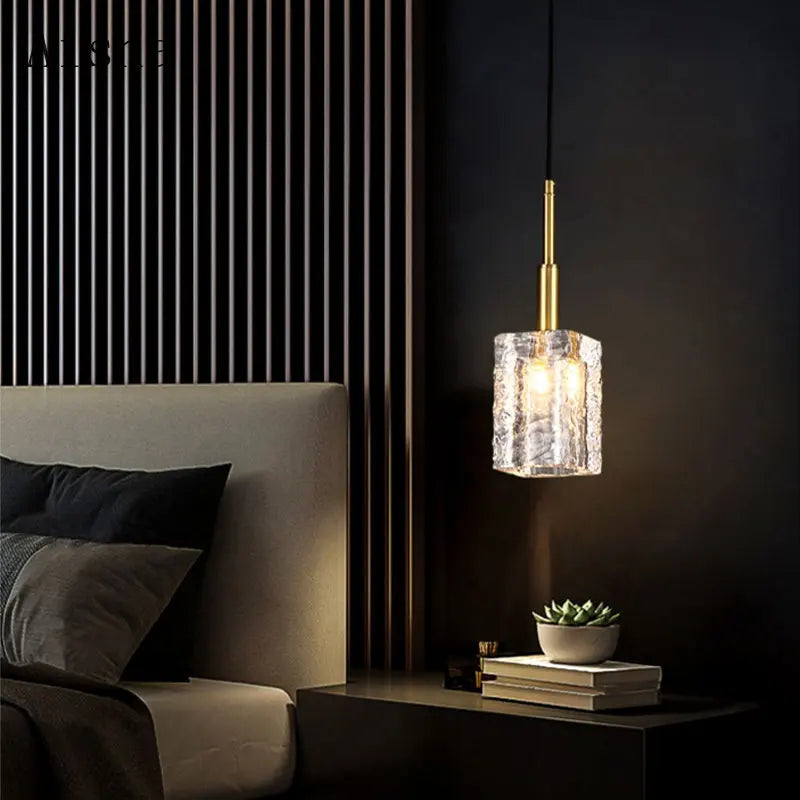 Afralia™ Copper Crystal Chandelier: Elegant Luxury Pendant Lamp for Bedroom, Bar, or Restaurant