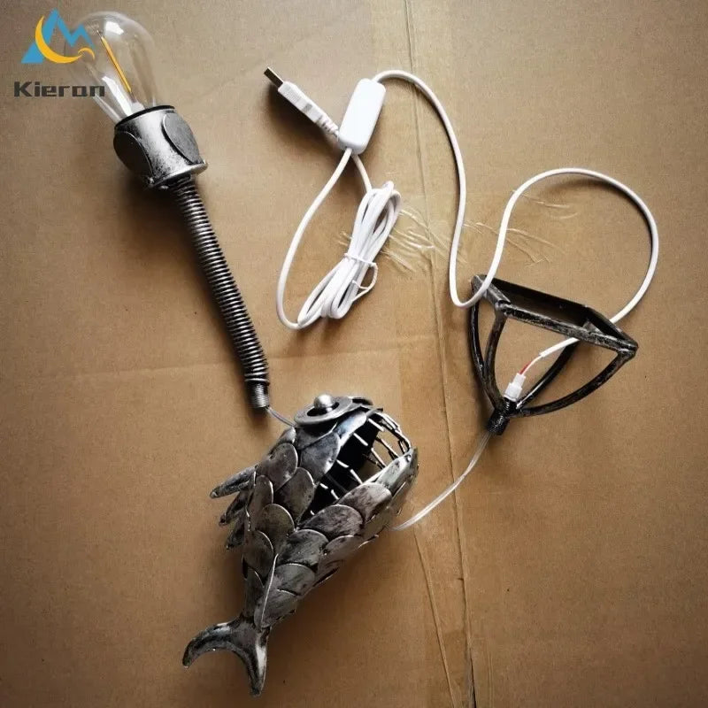 Afralia™ Lantern Fish LED Table Lamp for Bedroom, Study, and Living Room Decor