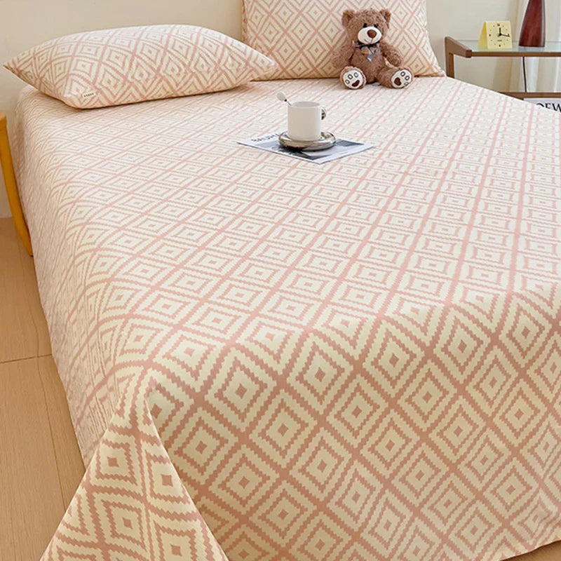 Afralia™ Diamond Pattern Bed Sheet Set: High Quality Polyester, Breathable Cool Mat for Summer
