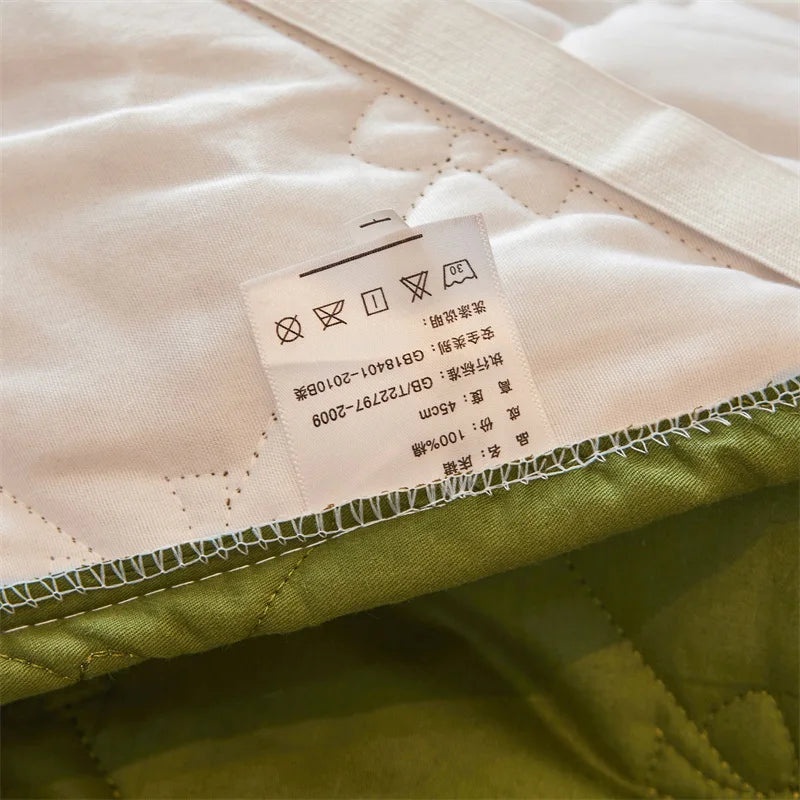 Afralia™ Cotton Lace Ruffles Quilted Bed Skirt Set with Pillowcases