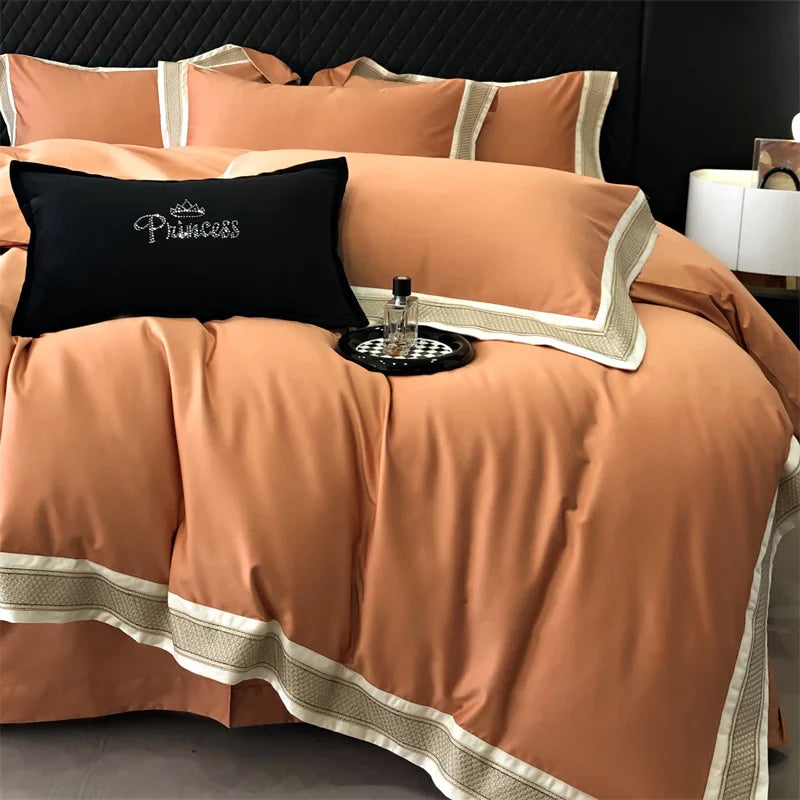 Afralia™ 1000TC Luxury Embroidery Bedding Set - Full/Queen/King 4Pcs
