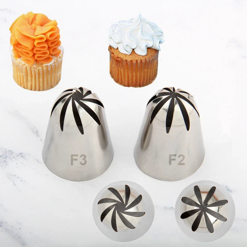 Afralia™ Stainless Steel Oversized Icing Nozzle for Cupcake Flower Decoration