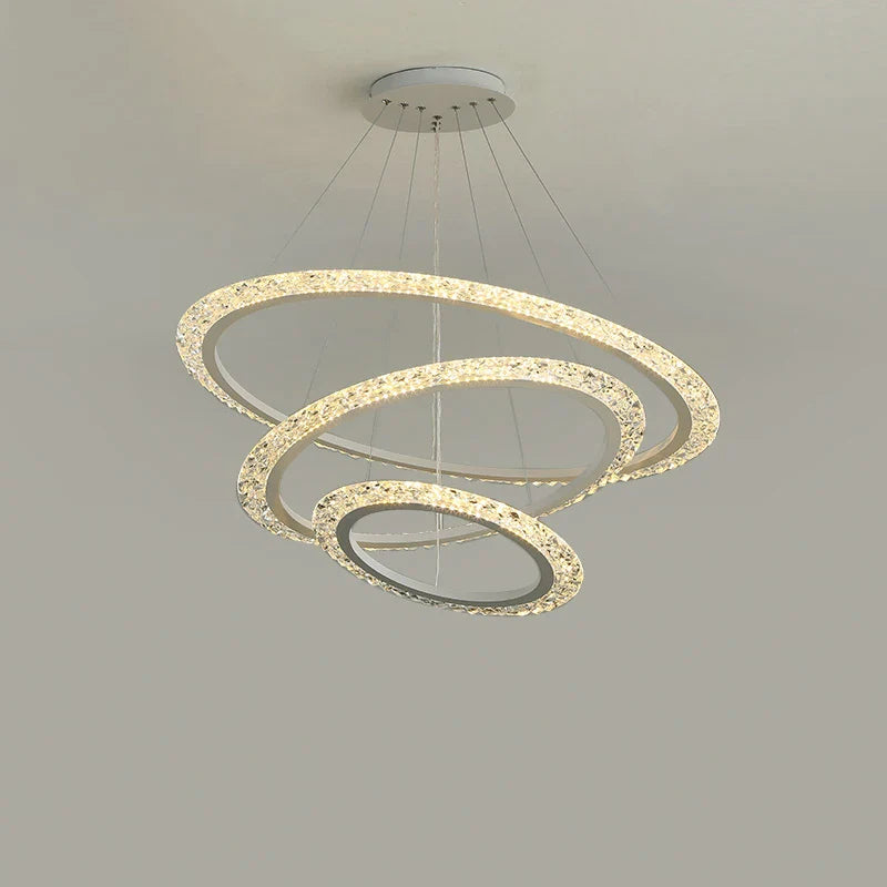 Afralia™ Modern Luxury Gold Ring LED Pendant Chandelier for Living Room & Bedroom